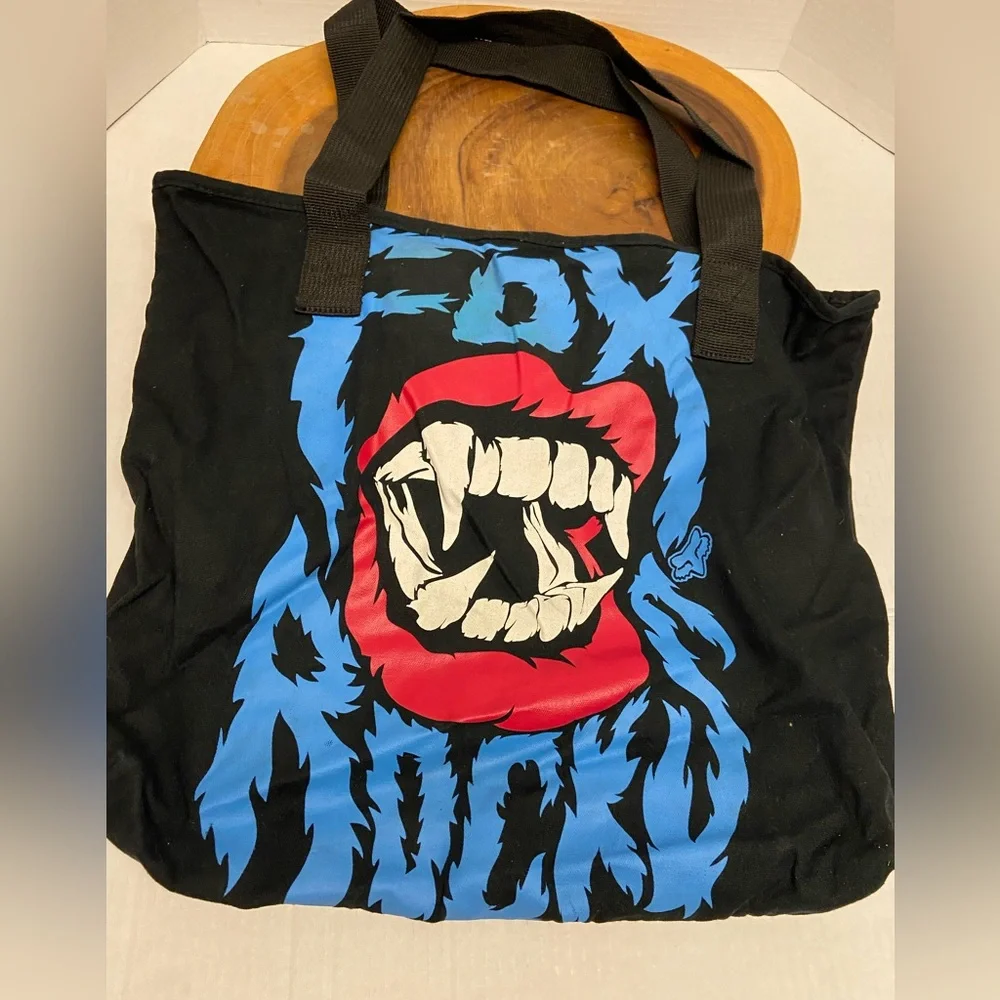 Fox Rocks Vampire Print Canvas Tote Bag FOX Racing - Picture 1 of 10